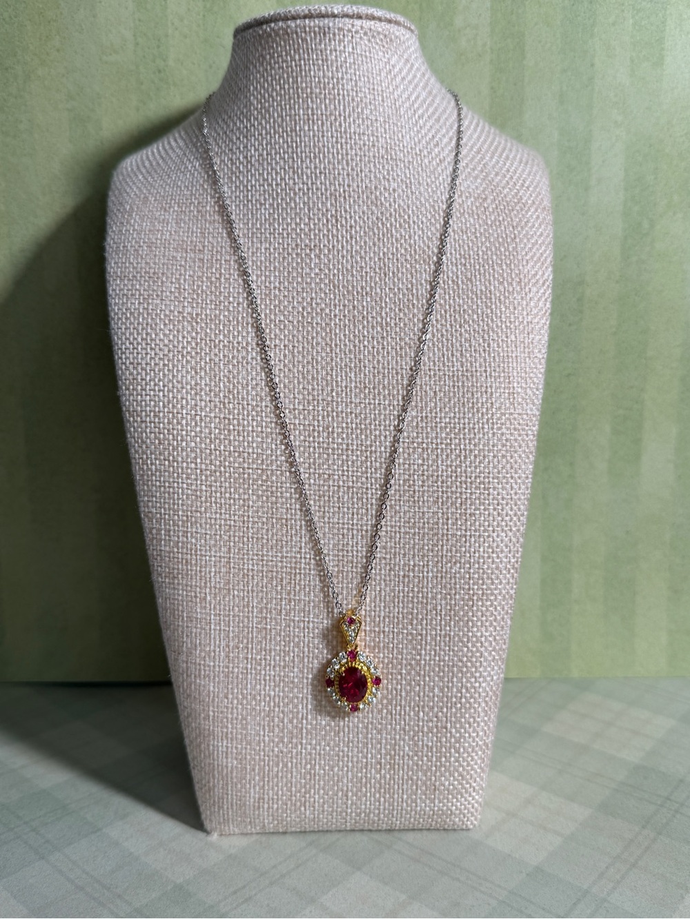 Genuine Ruby Pendant Necklace On 925 Chain